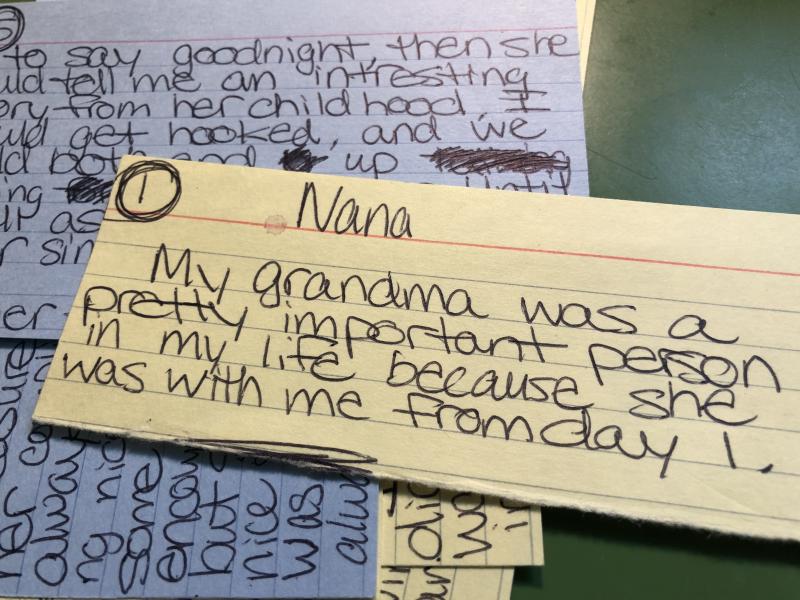 Julie’s notes for Mom’s funeral